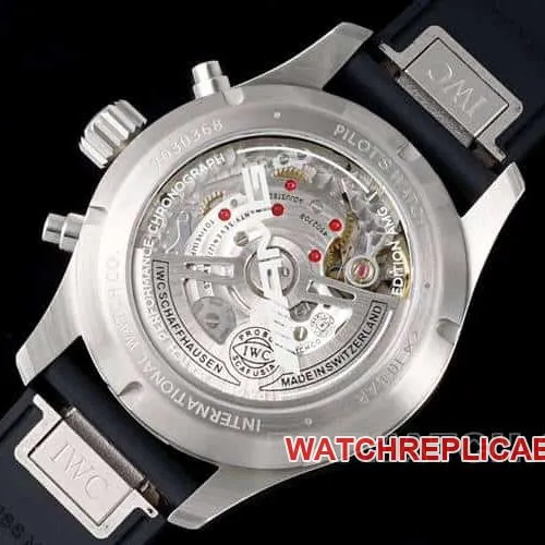 BLSIWC pilot super cloneblack dialchronograph rubber model IW388305side live photo