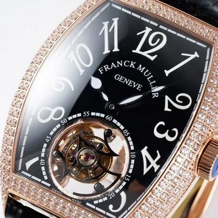 ABF factory Frank Muller top-tier replicatourbillon manual winding black dial black belt men's watch movement picture
