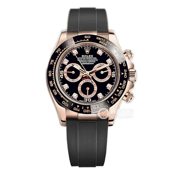 C Factory RolexDaytona1:1super clonerose gold black diamond plate m116515ln-0057front live photo