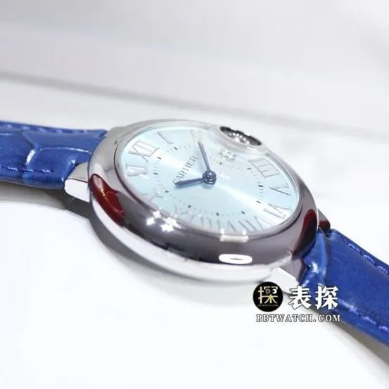 GTG Cartier blue balloon watch ladies blue dialleather strap model pictures and prices front live photo