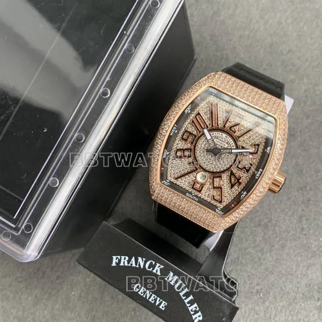 ABF factory Frank Muller collectible watch V45 diamond plate gold diamond case leather braceletfront live photo