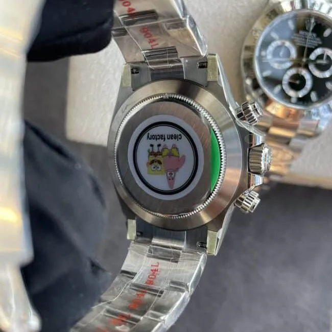 Large factory high-quality replicaC factory Rolex new white steel Daytona4130movement men's watch back cover picture