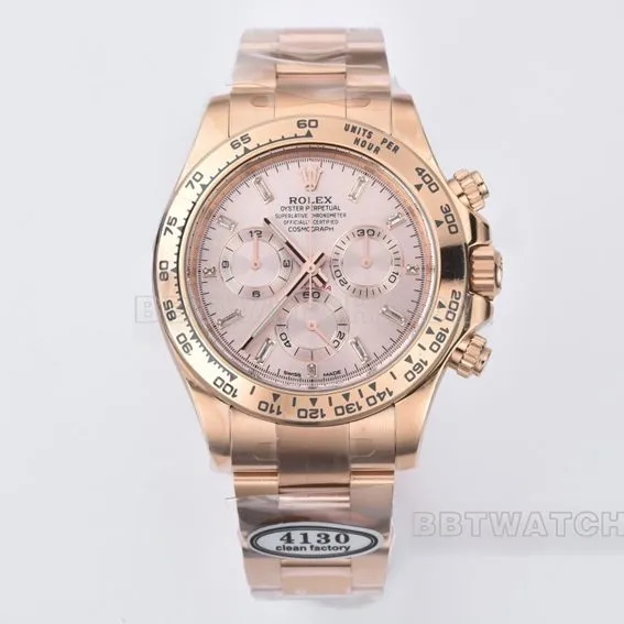 Factory C Rolex Daytona1:1super pink plate rose goldsteel bracelet model m116505-0017braceletlive photos