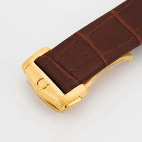TW factory Omegatop-tier watch Constellation series men's gold plate brown band watch front view