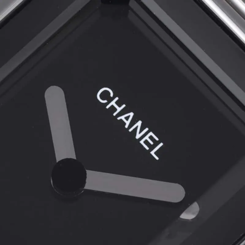 Chanelladies' watchtop-tierhigh-quality replicaPremiere series quartz watch white steel black dial side view