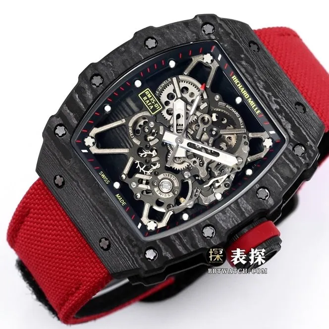BBR RM 35-01Richard Mille1:1replica watch men's black dial red Velcro braceletbraceletlive photos