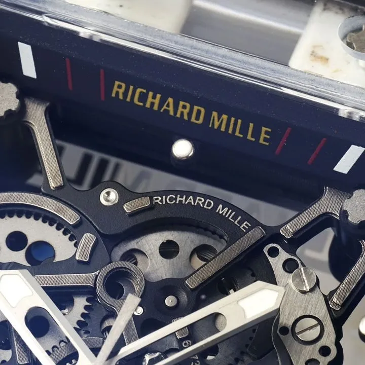 Richard Mille men's super A watches transparent skeleton disk black rubber models RM35-01 front real picture