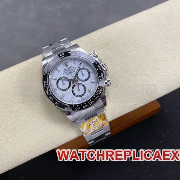 Rolex collectible watch ARF FactoryDaytonawhite dialPanda Daytona4131steel bracelet front live photo