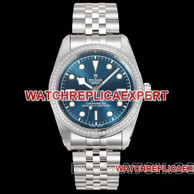 Tudor's collectible watch V9 Factory Biwan blue dial 41mm Swarovski diamond ring mechanical steel bracelet bracelet live photos