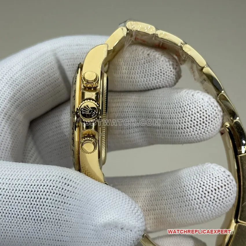 Clean FactoryRolexDaytonatop-tier gold plate all gold steel bracelet model 126508front live photo