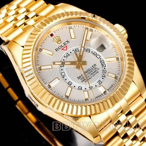 watch Navigator AR+ factory Rolexwhite dial mechanical yellow goldfront live photo