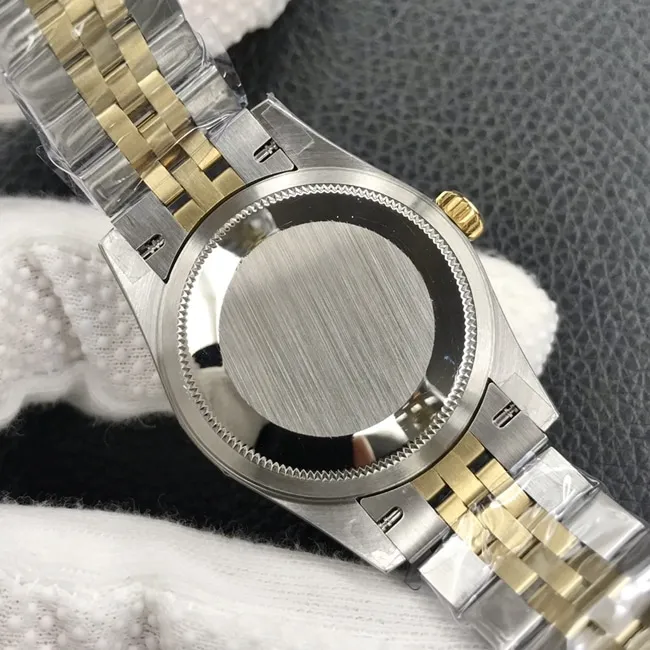 top-tier watch Rolex women's Datejust 31MM white dial gold band mechanical watch back cover picture