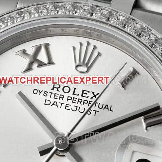 ARF FactoryRolex log top-tier 1:1super silver gray plate Roman numerals 31mm five grid link 278384front live photo