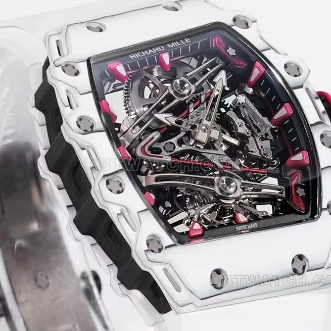 Richard Mille men's white rubber RM 38-02 front live photo