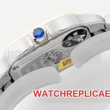 watch Santos Cartiersilver dialyellow gold circle quartz movementfront live photo