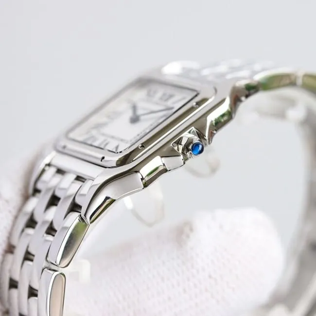 top-tier replicaCartiersuper clone3WF factory women's white dialsteel bracelet cheetah series quartz watch clasp picture