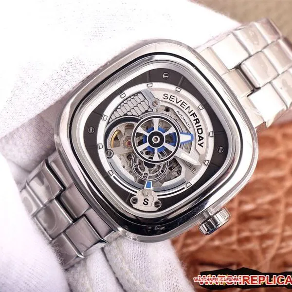 SEVENFRIDAY seven day display five watch automatic movementmen's watch Swiss steel bracelet large dialS1/01M side view