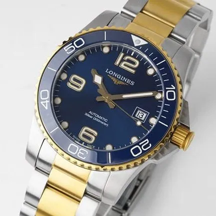 ZF FactoryLongines Concast stop-tier watch fully automatic movement men's blue dial gold belt high-quality watch clasp picture