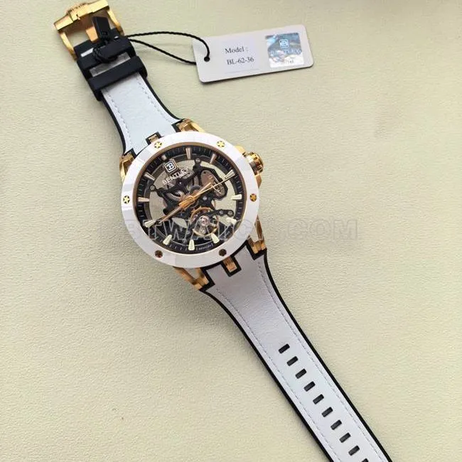 Bentley top-tier watch BL-62 peak white rubber braceletfront live photo