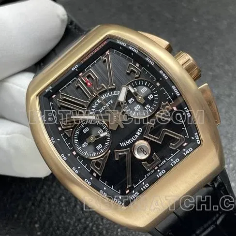 top-tier watch ABF factory Frank Muller V45black dialrose gold shell leather braceletfront live photo