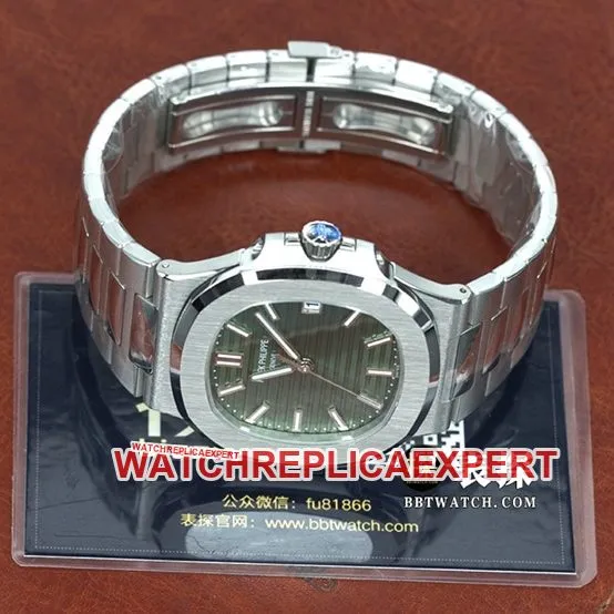 3k factory top-tier watch Patek Philippe men's green dialsteel braceletNautilus series mechanical watch weight live photos