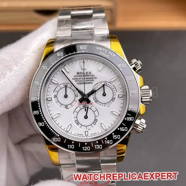 Top Rolex Daytona CBD factory white dial 4131 mechanical watch real wear photos