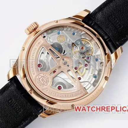 top-tier watch Portugal APS factory IWC perpetual calendar white dialrose goldbraceletlive photos
