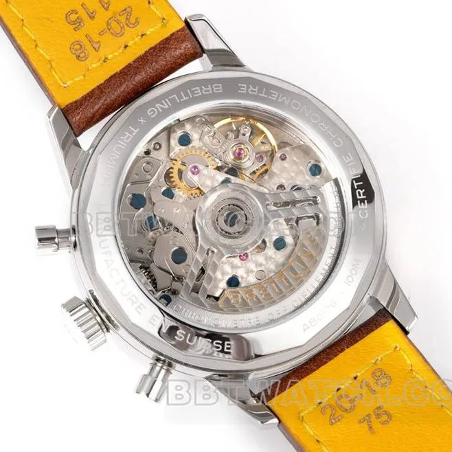 Breitling's collectible watch BLS factory Yueyang red brown plate 41mmchronograph7750movementleather strap model front live photo