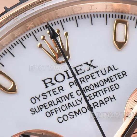 Factory C RolexDaytonatop-tier 1:1high-quality replicawhite dialrose goldsteel braceletm116505-0010front live photo