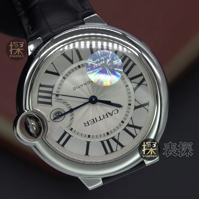 AF Blue Balloon Cartier collectible watches White Plate Black Leather Strap