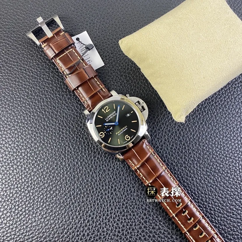 SBF factory Panerai Lumino PAM011161:1super watch men's olive green dialleather strap picture and price side live photo