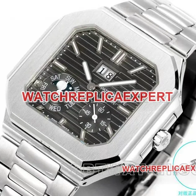 Patek Philippe collectible watch 3k factory 45mm black green dial240psmovementsteel bracelet model 5822caseback live photo
