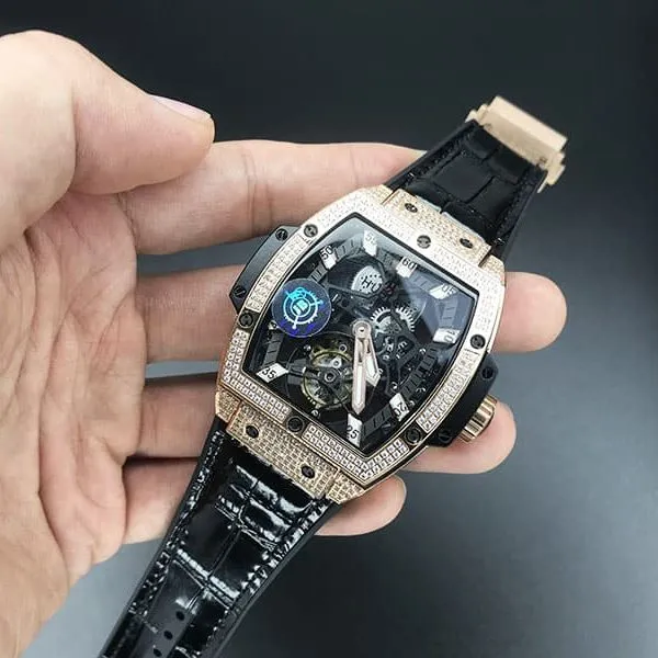watch JBHublotMASTERPIECE series 906 genuine tourbillon barrel type men's mechanical watch movement picture