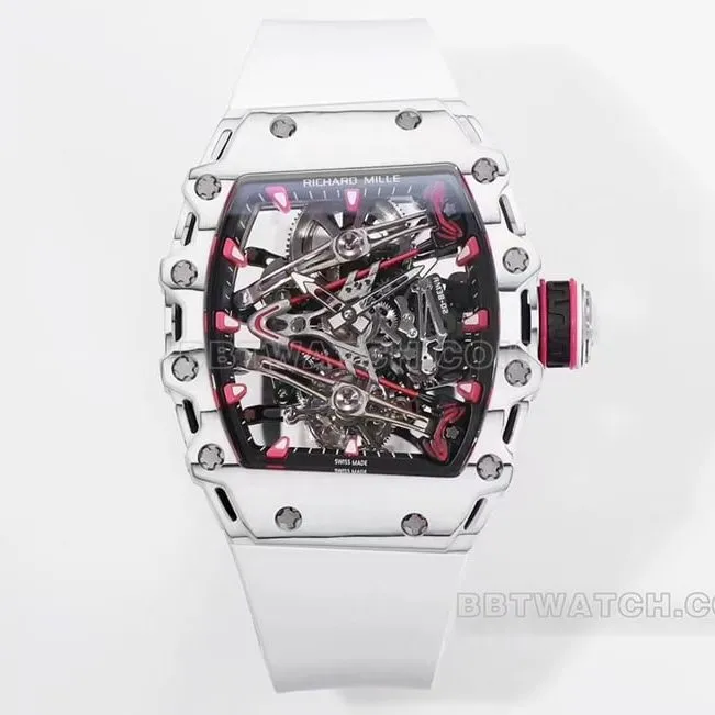 Richard Mille men's white rubber RM 38-02 front live photo