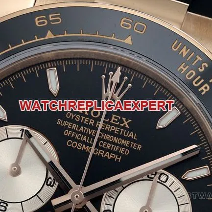 ZF Factory Rolex Daytona Watch, Black Dial, Rose Gold Case, 4131 Mechanical, Side Real Shot