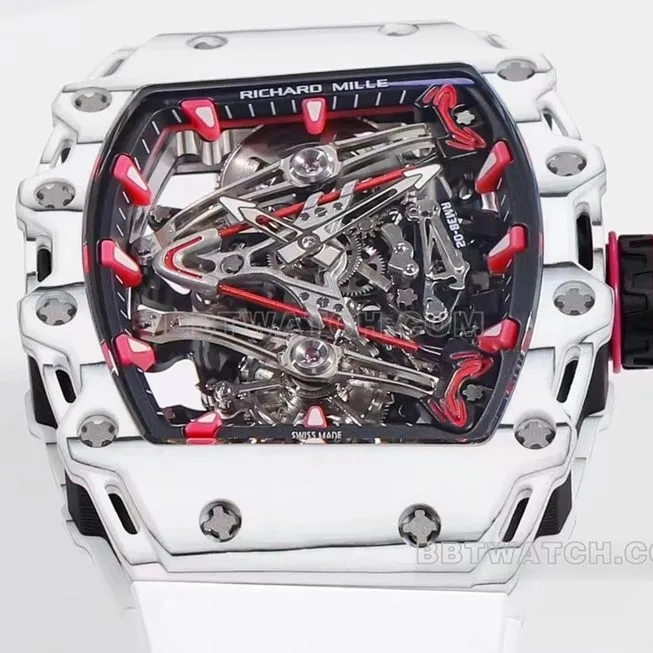 Richard Mille men's white rubber RM 38-02 front live photo