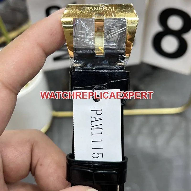 Panerai collectible watch VS Factory Lumino black dial mechanical leather strap model Pam1115clasplive photos