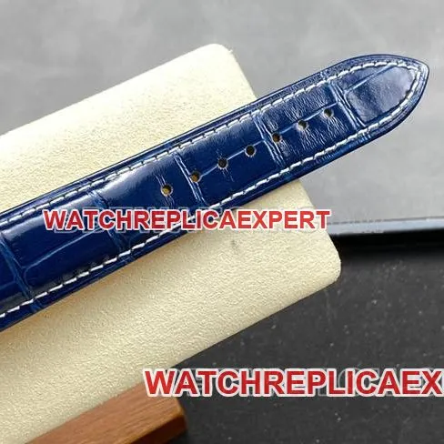 collectible watch BLS factory aviation chronographBreitling silver white dial blue leather strap model front live photo