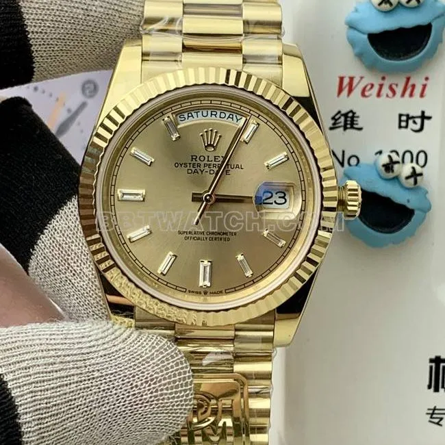 collectible watch Rolexyellow goldPPM factory Day-Date mechanical gold plate braceletlive photos