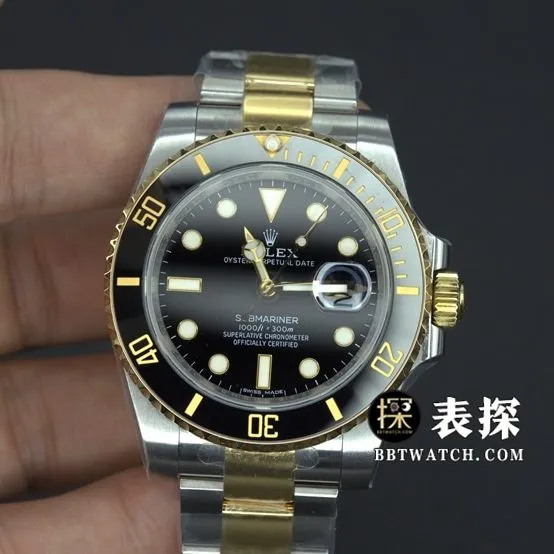 VS FactoryRolexSubmarinersuper watch men's gold Black Submarinersteel bracelet picture and price front live photo