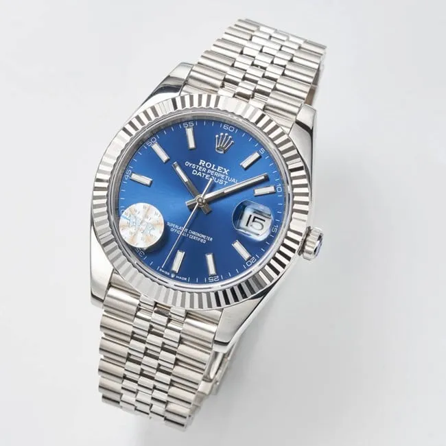 WF factory top-tier watch Rolex41mm log series blue dialsteel bracelet watch movement picture