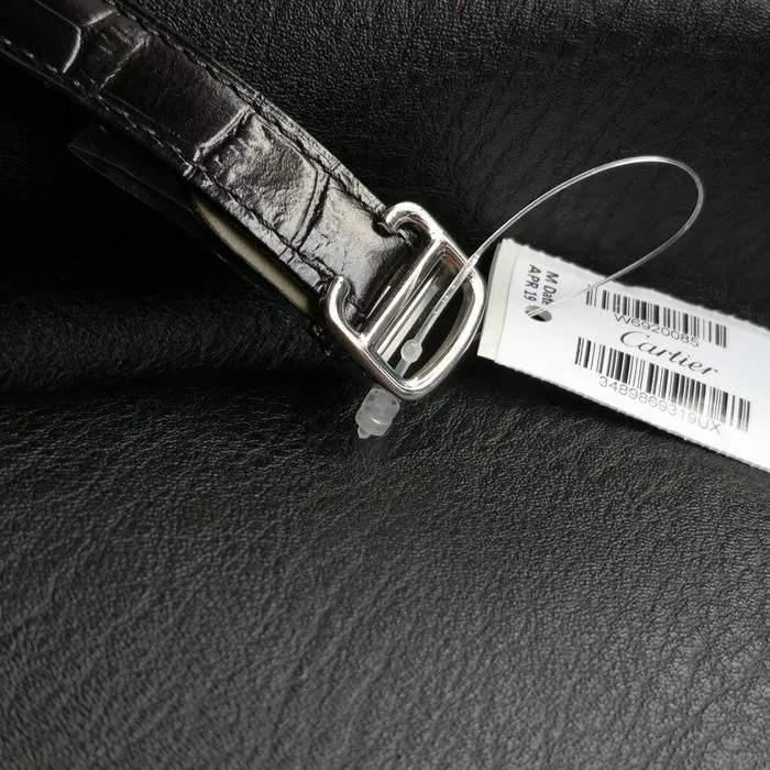 top-tier watch Cartier men's white dial blue balloon series leather strap watch front view