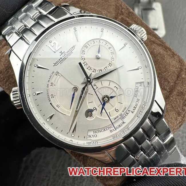 collectible watch Jaeger-LeCoultre9F factory master silver dial mechanical 1428421front live photo