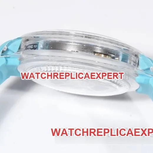watch TW factory DaytonaRolex transparent case blue rubber braceletfront live photo