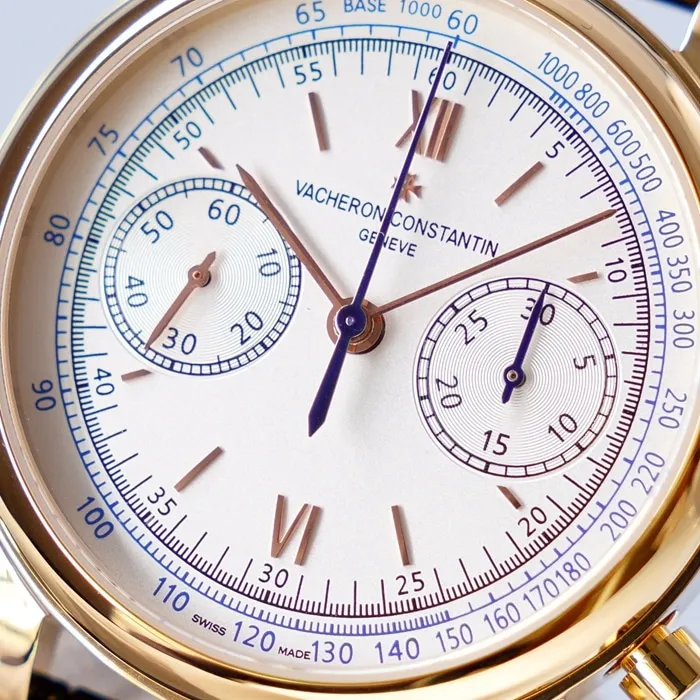 top-tier watch Vacheron Constantin men's white dial1955 series leather strap watch movement picture movement picture