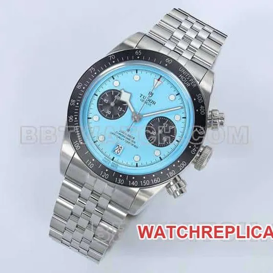 ZF factory Tudor Biwan top blue disk chronograph steel strap models M79360 front real picture