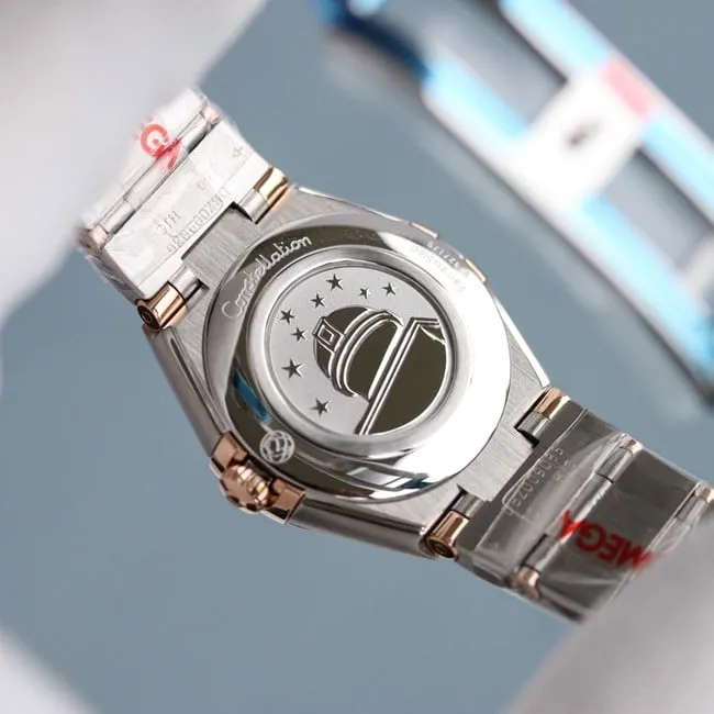 TW factory top-tier replicaOmega watch constellation series quartz women's white dialsteel bracelet watch front view