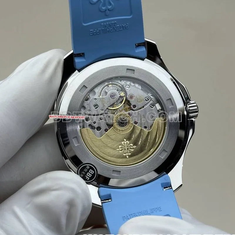 Patek Philippe watch BBF factory grenade black dial blue rubber model 5167Afront live photo