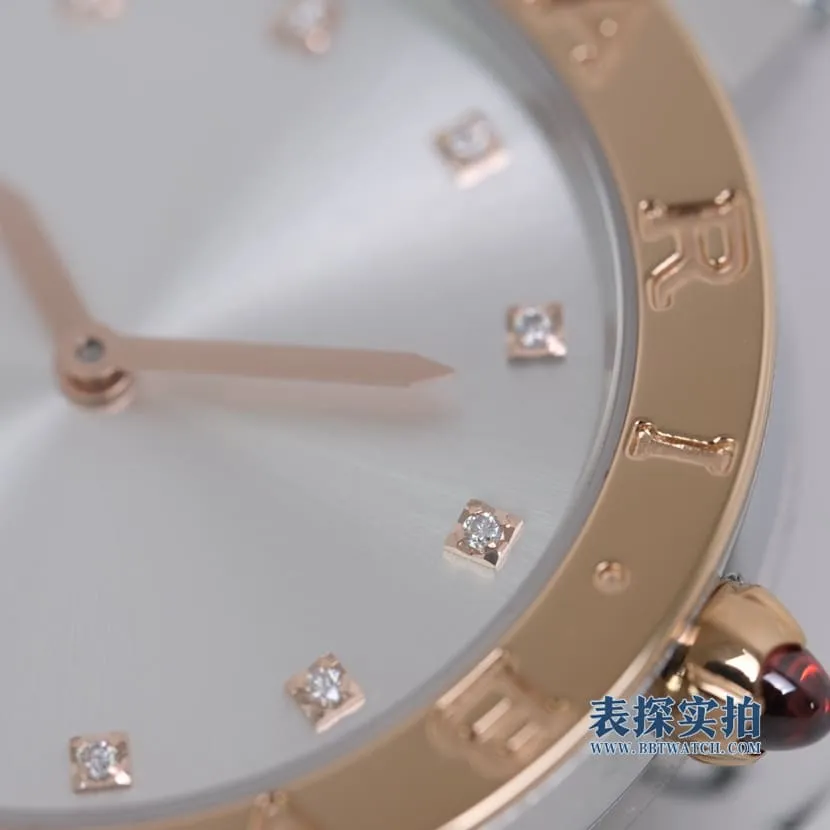 top-tiersuper cloneBvBvlgari ladies rose gold diamond quartz watch side