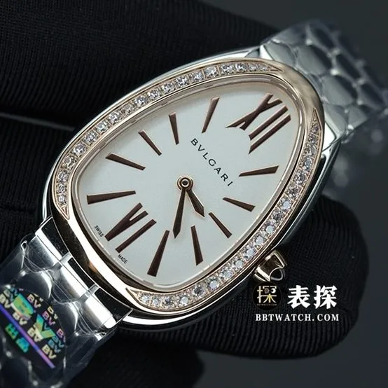 BV factory Bvlgari1:1top-tier watch ladies white dial gold needle steel bracelet model pictures and prices caseback live photo